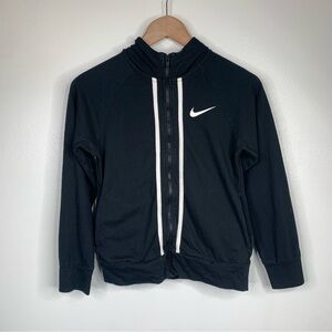 Nike‎ Girls Large Full Zip Jersey Black White Hoodie Aq9051-010